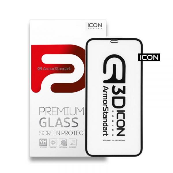 �������� ������ Armorstandart Icon ��� Apple iPhone 11 Pro /XS/X Black, 0.33mm, 3D (ARM55720-GI3D-BK) - �������� 1