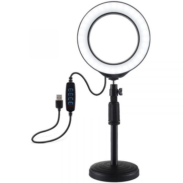 ���� ������� Puluz Ring USB LED lamp PU392 6.2" + table mount 18-28 �� (PU392) - �������� 1