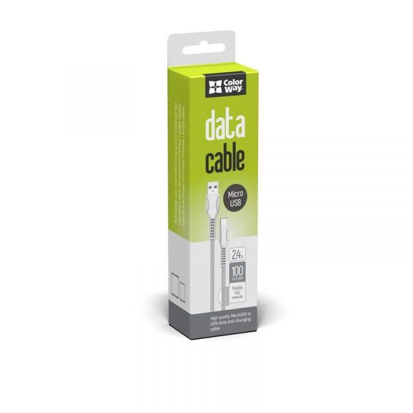  ColorWay USB-microUSB (line-drawing), 2.4, 1, White (CW-CBUM028-WH) -  3