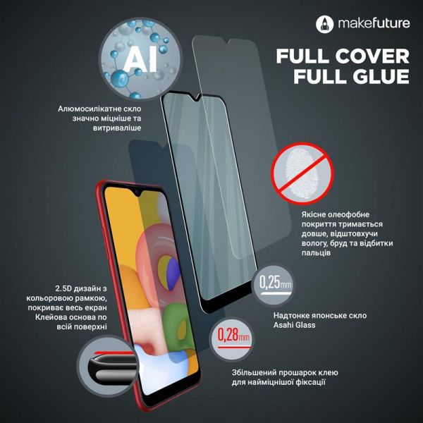   MakeFuture  Xiaomi Redmi 9A Full Cover Full Glue, 0.25mm (MGF-XR9A) -  3