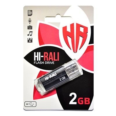 USB Flash Drive 2Gb Hi-Rali Corsair series Black, HI-2GBCORBK -  1