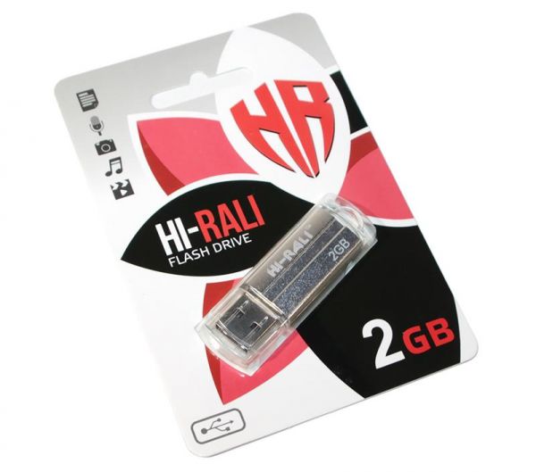 USB Flash Drive 2Gb Hi-Rali Corsair series Silver, HI-2GBCORSL -  1