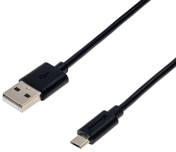 ���� ������ USB 2.0 AM to Micro 5P 2.5m black Grand-X (PM025B) - �������� 1