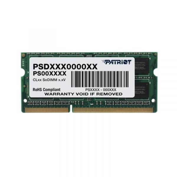  SO-DIMM 4Gb, DDR3, 1333 MHz, Patriot, 1.5V (PSD34G13332S) -  1