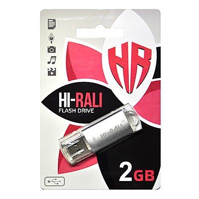 USB Flash Drive 2Gb HI-RALI Rocket series Silver, HI-2GBRKTSL -  1