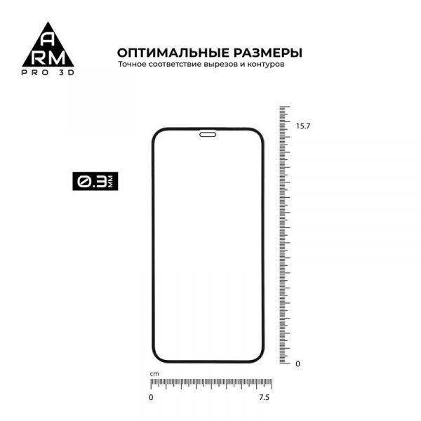   Armorstandart Pro  Apple iPhone 12 Pro Max Black, 0.33mm, 3D (ARM57356) -  3