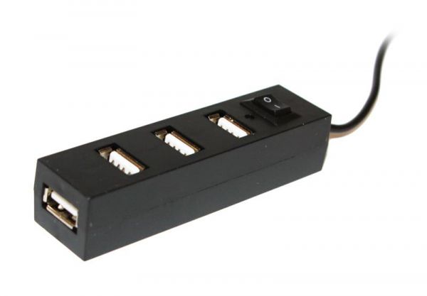  USB2.0 Voltronic 4USB2.0 Black (YT-HUB4-B/07243), Blister -  1