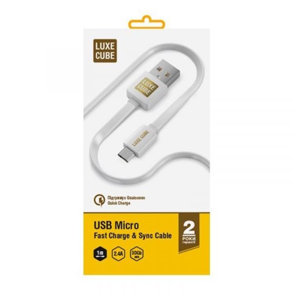 ������ Luxe Cube Flat USB-microUSB, 1�, ����� (2231252967010) - �������� 1