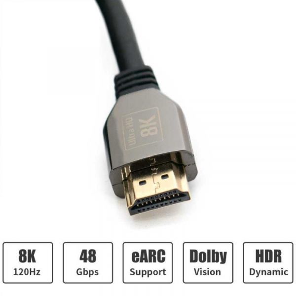  HDMI - HDMI 1.5  Extradigital Black, V2.1, 4K/120Hz, 8K/60Hz, 48Gbps,   (KBH1740) -  1