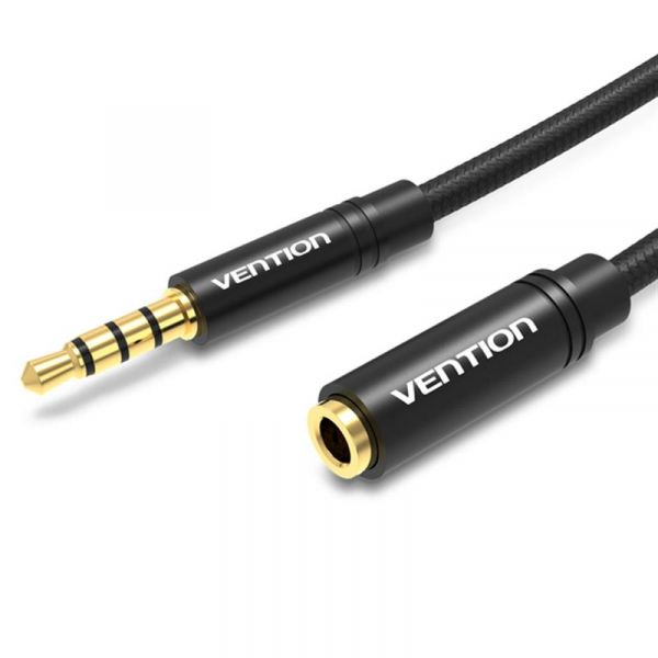  Vention Audio 3.5 mm M - 3.5 mm F, 2m, Black (BHBBH) -  1