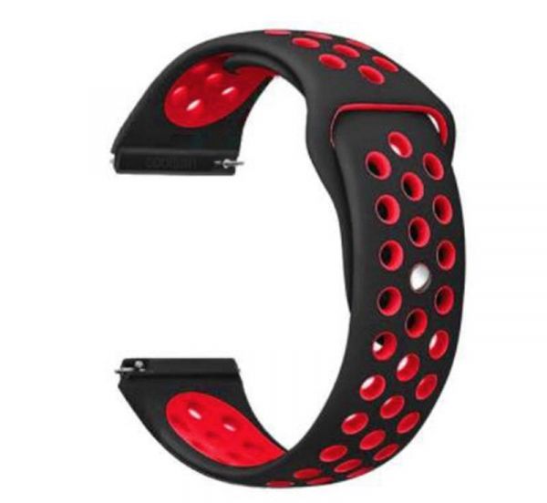 ������� BeCover Nike Style ��� Amazfit Stratos 1/2/2S/3/GTR 2/GTR 47mm/GTR Lite 47mm/Nexo/Pace Black-Red (705812) - �������� 1