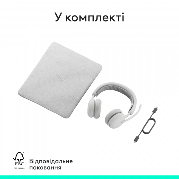 Bluetooth-��������� Logitech Zone Wireless 2 ES Off-White (981-001508) - �������� 11