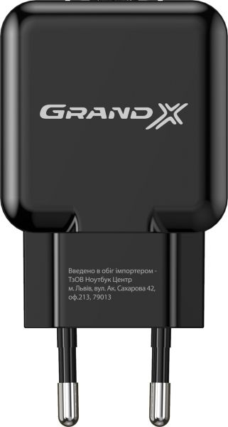    Grand-X (1xUSB 5/2.1) Black (CH-03B) -  5