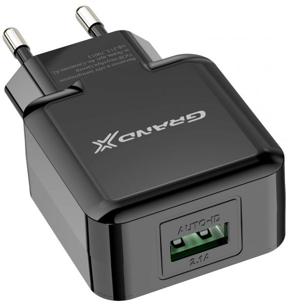    Grand-X (1xUSB 5/2.1) Black (CH-03B) -  2