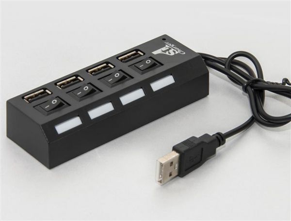  USB 2.0 1stCharger USB 2.0, 4 , , Black (HUB1ST20401) -  1