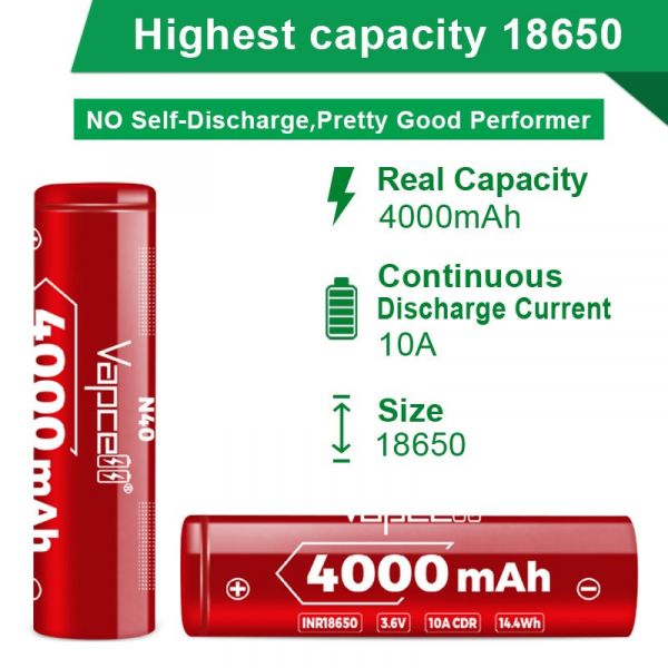 ����������� Vapcell 18650 N40 Li-Ion 4000mAh 1�� - �������� 4