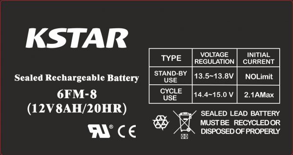 ������� ��� ��� �������������� ������� KSTAR 12V 8.0AH (6-FM-8) AGM - �������� 2