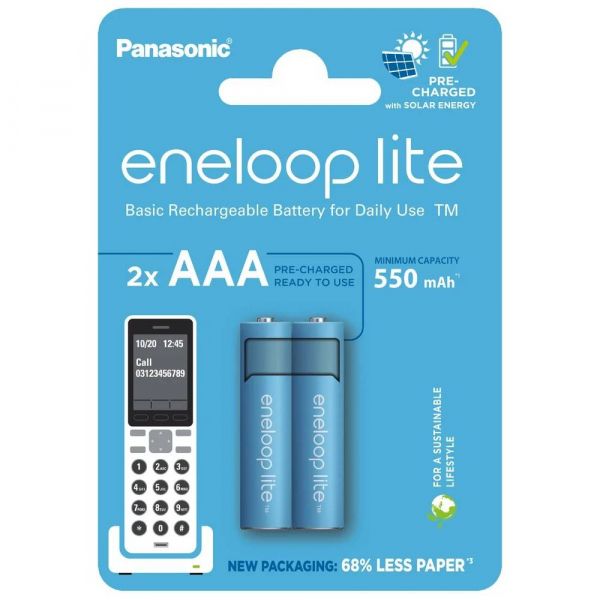  Panasonic Eneloop Lite AAA/HR03 NI-MH 550 mAh BL 2  -  1