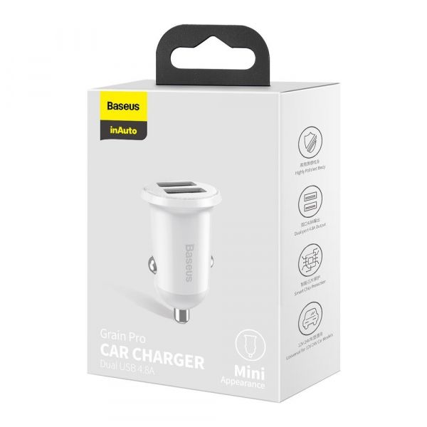    Baseus Grain Pro 4.8A 2USB White (CCALLP-02) -  6