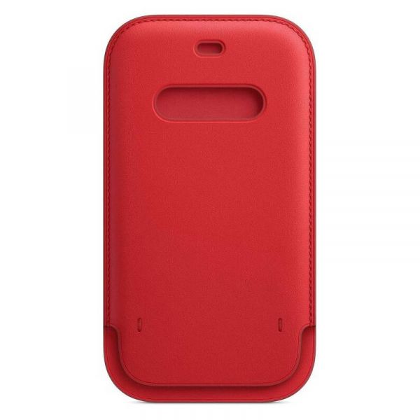 �����-������ Apple Leather Sleeve with MagSafe ��� Apple iPhone 12 Mini Red (MHMR3) - �������� 1