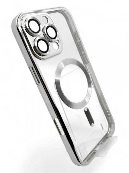 e- BeCover TPU Chrome Case MagSafe  Apple iPhone 16 Pro Max Silver (712088) -  2