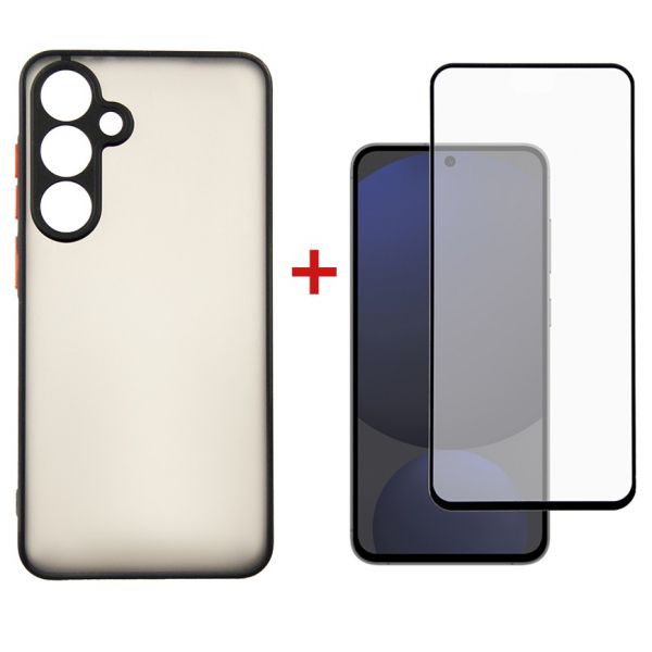 �����-�������� Dengos Matt ��� Samsung Galaxy S24 FE SM-S721 Black (DG-KM-117) + ������� ���� - �������� 1