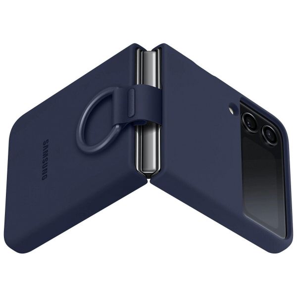 �e���-�������� Samsung Silicone Cover with Ring ��� Samsung Galaxy Flip 4 SM-F721 Navy Blue (EF-PF721TNEGUA) - �������� 3