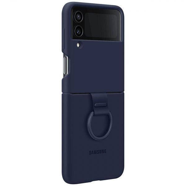 �e���-�������� Samsung Silicone Cover with Ring ��� Samsung Galaxy Flip 4 SM-F721 Navy Blue (EF-PF721TNEGUA) - �������� 4