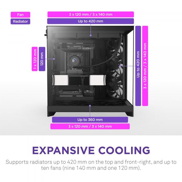������ NZXT H9 Flow Black ��� �� (CM-H92FB-01) - �������� 8