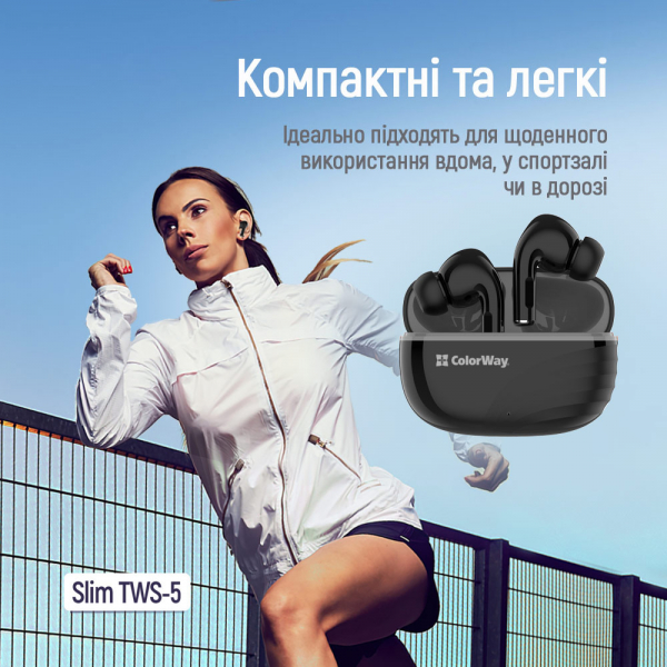 Bluetooth-��������� �olorWay Slim TWS-5 Earbuds Black (CW-TWS5BK) - �������� 1