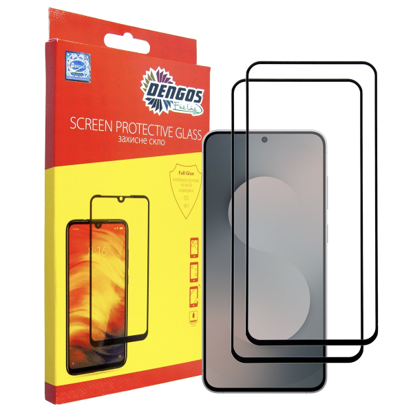 �������� ������ Dengos ��� Samsung Galaxy S25 FE Black Full Glue (DG-TG2P-91) 2 ��. - �������� 1