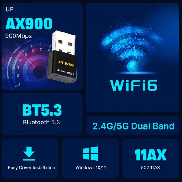 ����������� ������� Fenvi FU-AX900� Wi-Fi 6, Bluetooth 5.3 Dual Band 2.4G 5G - �������� 2
