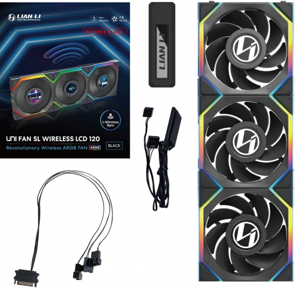 ���������� Lian Li Uni Fan SL Wireless LCD 120-3 Reverse Black (G99.12RSLLCD1W3B.00) - �������� 3