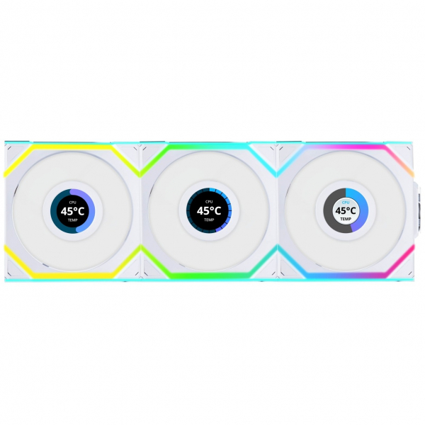 ���������� Lian Li Uni Fan SL Wireless LCD 120-3 Reverse White (G99.12RSLLCD1W3W.00) - �������� 1