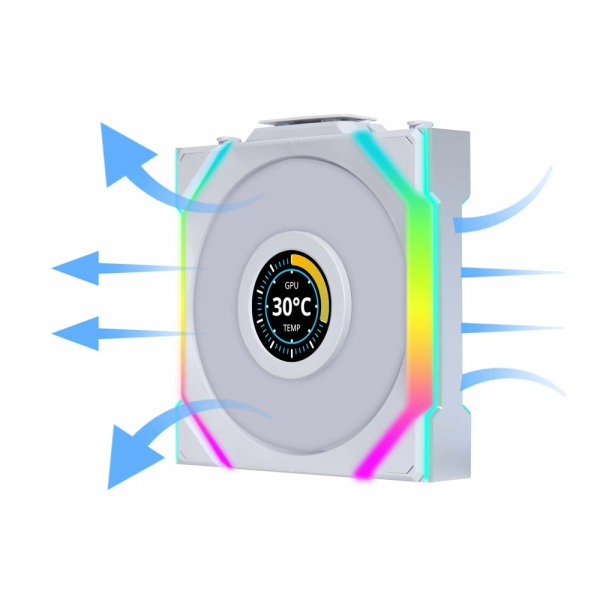 ���������� Lian Li Uni Fan SL Wireless LCD 120-3 Reverse White (G99.12RSLLCD1W3W.00) - �������� 12