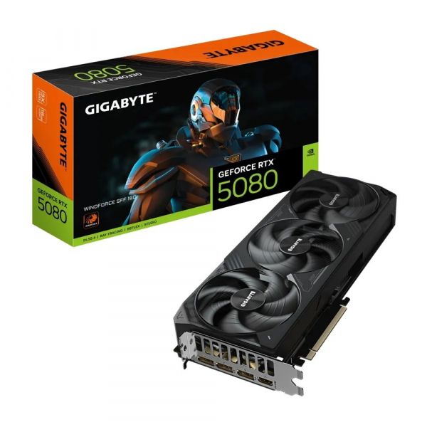  GF RTX 5080 16GB GDDR7 Windforce Gigabyte (GV-N5080WF3-16GD) -  1