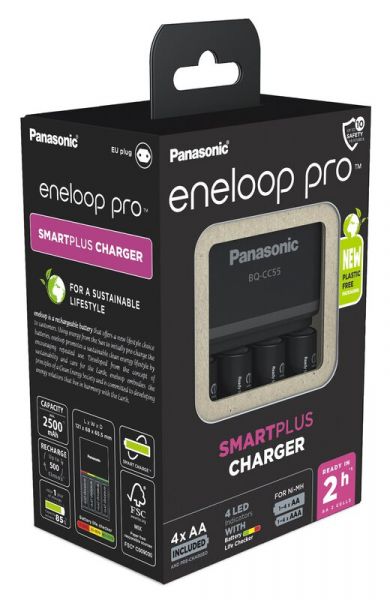 �������� ������� Panasonic Smart-Quick Charger + Eneloop Pro BQ-CC55 AA/HR06 Ni-Mh 2500 mAh BL 4 �� - �������� 3