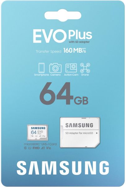 ����� ������ MicroSDXC 64GB UHS-I/U3 Class 10 Samsung Evo Plus R160MB/s + SD-������� (MB-MC64SA/EU) - �������� 6