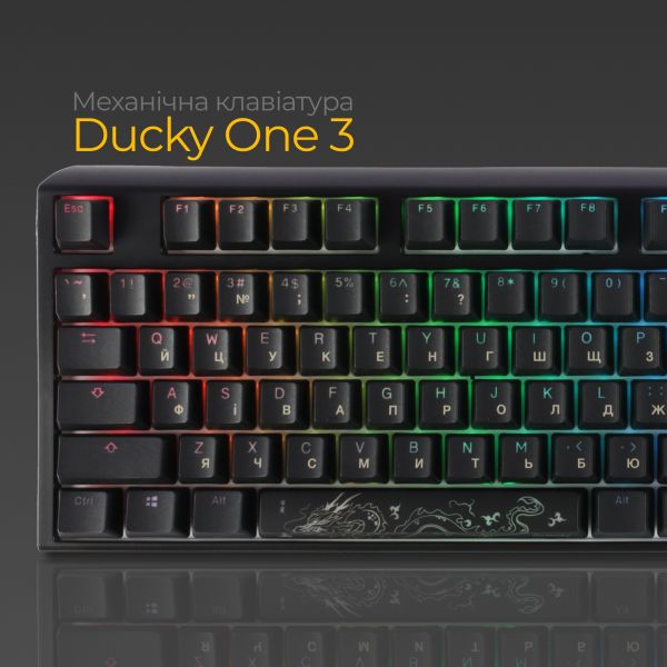  Ducky One 3 Cherry MX Red RGB UA USB Black (DKON2108ST-RUAPXCLAWSC1) -  3