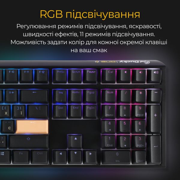  Ducky One 3 Cherry MX Red RGB UA USB Black (DKON2108ST-RUAPXCLAWSC1) -  4