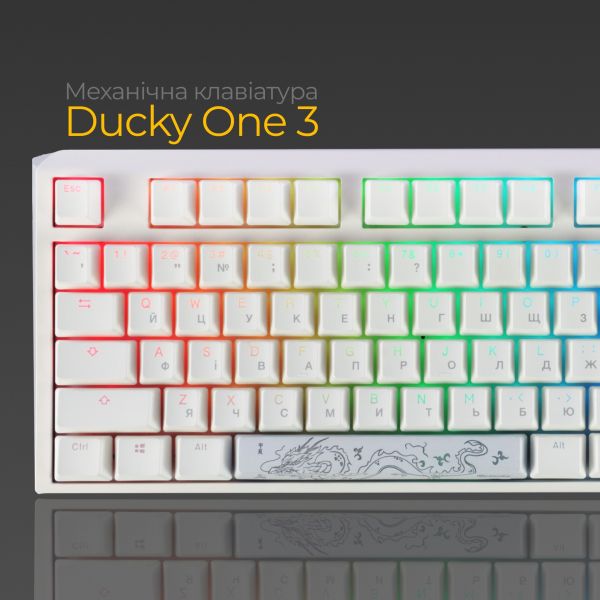  Ducky One 3 Cherry MX Blue RGB UA USB White (DKON2108ST-CUAPXPWWWSC1) -  3