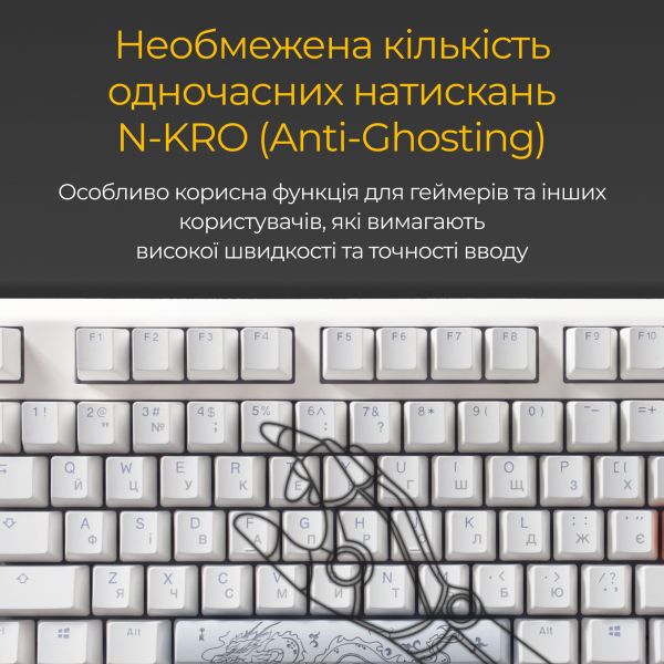  Ducky One 3 Cherry MX Blue RGB UA USB White (DKON2108ST-CUAPXPWWWSC1) -  8