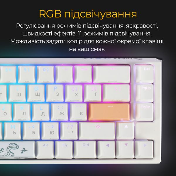  Ducky One 3 SF Cherry MX Red RGB UA USB White (DKON2167ST-RUAPXPWWWSC1) -  4