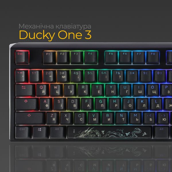  Ducky One 3 TKL Cherry MX Blue RGB UA USB Black (DKON2187ST-CUAPXCLAWSC1) -  3