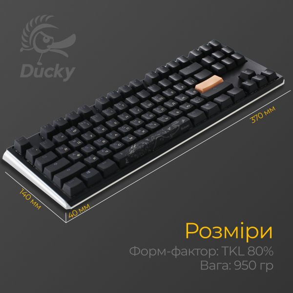  Ducky One 3 TKL Cherry MX Blue RGB UA USB Black (DKON2187ST-CUAPXCLAWSC1) -  5