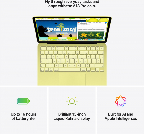 ������� Apple MacBook Neo 13" A18 Pro 8/256GB 2026 (MHFD4UA/A) Citrus - �������� 8