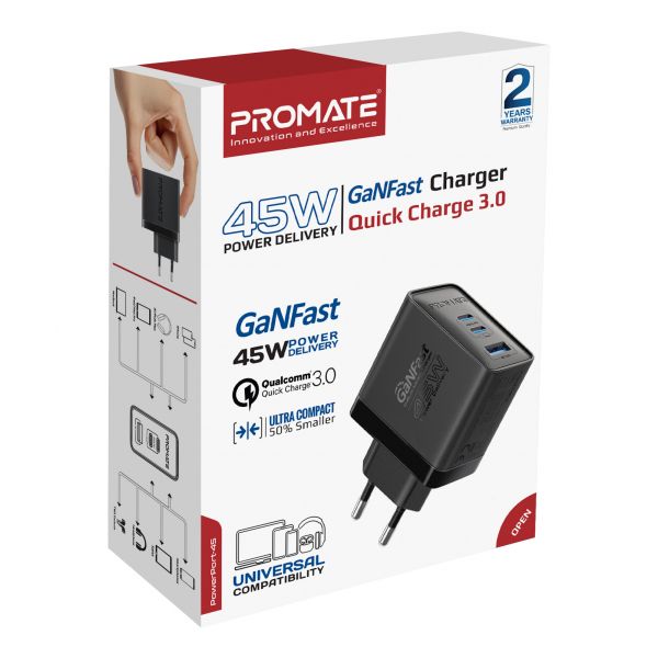   Promate PowerPort 45W Black -  6