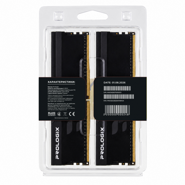 ������ ���`��i DDR4 2x16GB/3200 Prologix Onyx Black RGB (PRO32GB3200YBR4K) - �������� 5