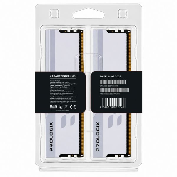������ ���`��i DDR4 2x16GB/3200 Prologix Onyx White RGB (PRO32GB3200YWR4K) - �������� 5