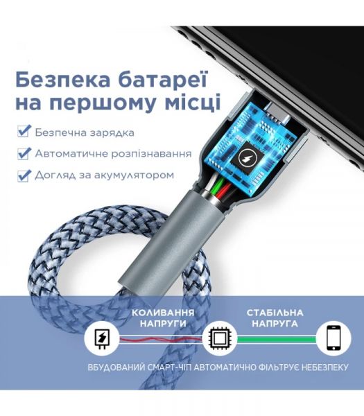 ������ Remax Jany Series USB - micro USB, 1m Silver (RC-124m) - �������� 4